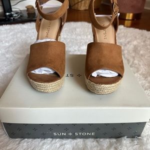 Sun Stone Cognac Wedge Sandals - Brand new size 6.5